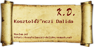 Kosztolánczi Dalida névjegykártya